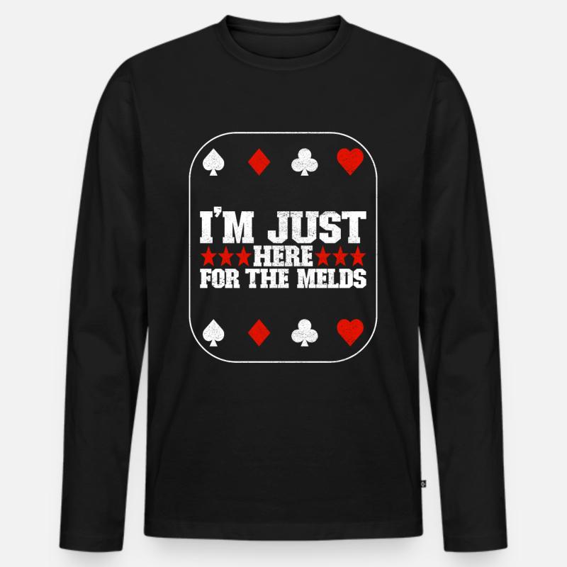 Binokel Pinochle - Männer Premium Bio Langarmshirt - Schwarz