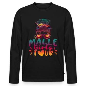 Visite des filles de Malle - T-shirt manches longues Premium bio Homme - noir - Devant - Nico (187cm)
