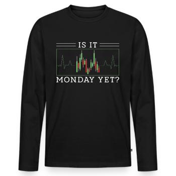 Is it Monday Yet - Men's Premium Organic Long Sleeve Shirt - black - Front - Nico (187cm)