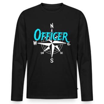 Officer, Boots, Crew, Skipper, Sailor, Captain - Men's Premium Organic Long Sleeve Shirt - black - Front - Nico (187cm)