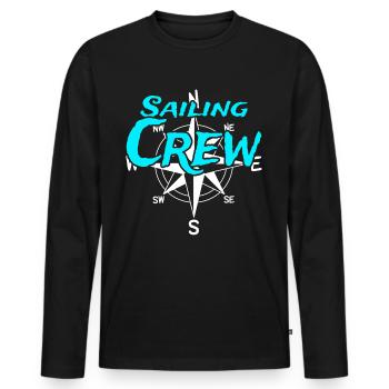 Segelcrew Boots Crew Skipper Segler Kapitän - Männer Premium Bio Langarmshirt - Schwarz - Vorne - Nico (187cm)
