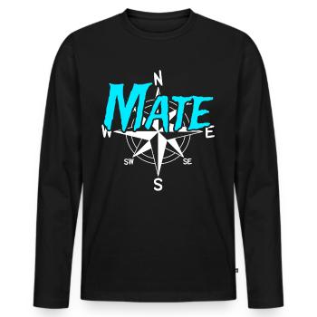 Maat Boots Crew Skipper Sailor Captain - Men's Premium Organic Long Sleeve Shirt - black - Front - Nico (187cm)