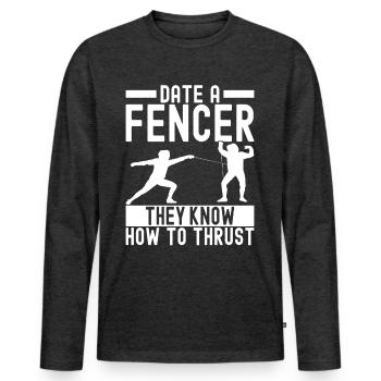 Fencing Fencing - Men's Premium Organic Long Sleeve Shirt - heather anthracite - Front - Nico (187cm)