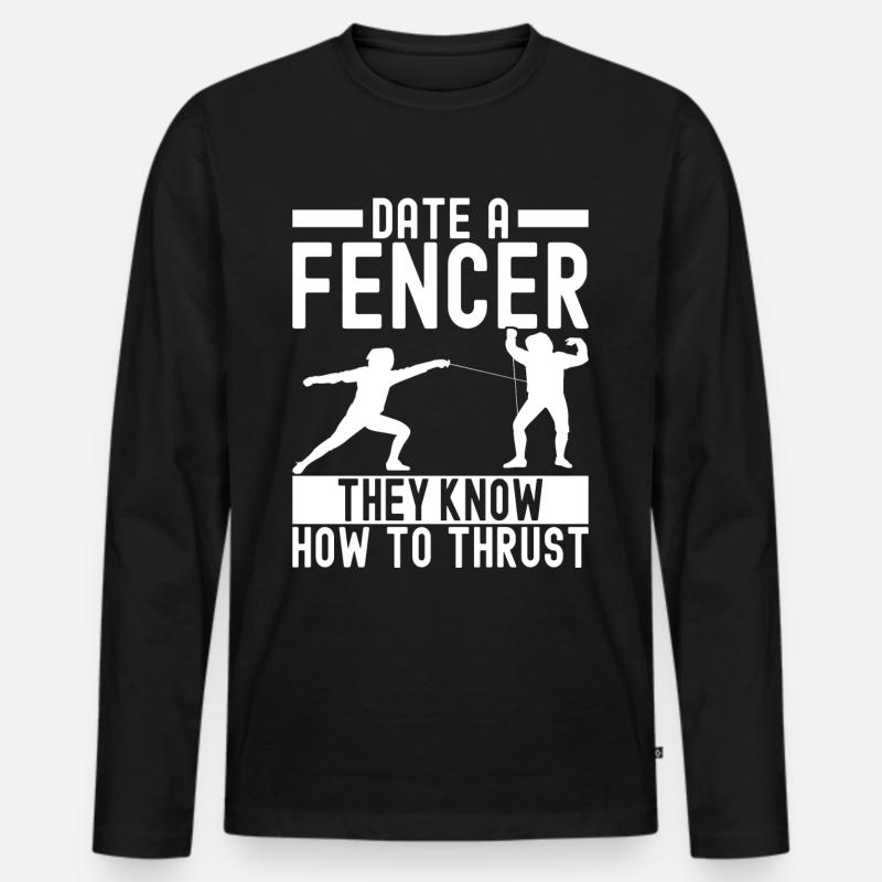Fechten Fechtsport - Männer Premium Bio Langarmshirt - Schwarz