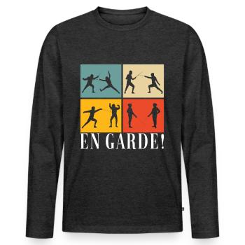 Fencing Fencing - Men's Premium Organic Long Sleeve Shirt - heather anthracite - Front - Nico (187cm)