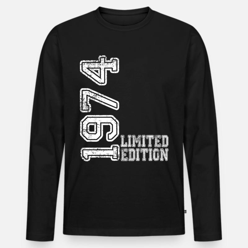 Limited Edition 1974 - Männer Premium Bio Langarmshirt - Schwarz