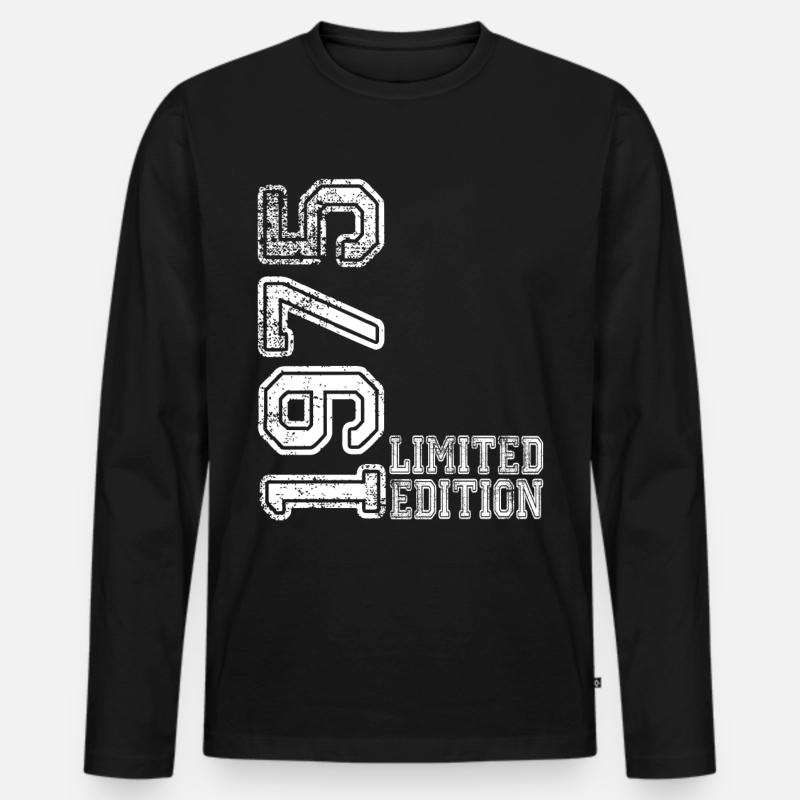 Limited Edition 1975 - Männer Premium Bio Langarmshirt - Schwarz