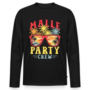 Malle Party Crew - Men's Premium Organic Long Sleeve Shirt - black - Front - Nico (187cm)