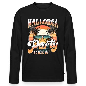 Mallorca Party Crew - Men's Premium Organic Long Sleeve Shirt - black - Front - Nico (187cm)