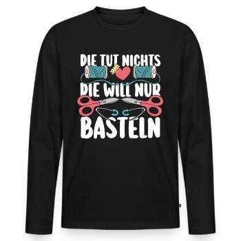 Bastler Bastelunterricht Basteln - Männer Premium Bio Langarmshirt - Schwarz - Vorne - Nico (187cm)