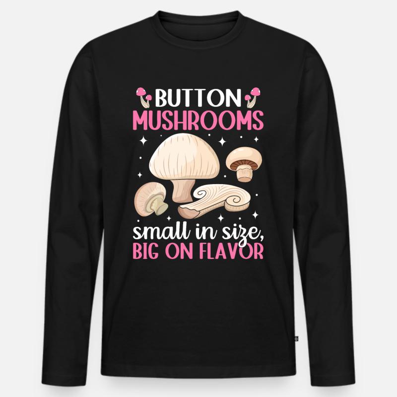 Champignons- Mushrooms- Pilze Geschenkidee - Männer Premium Bio Langarmshirt - Schwarz