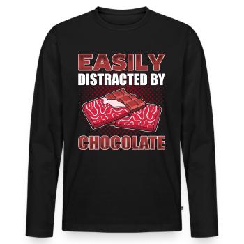 Süßigkeiten Liebhaber Junk Food Schokoladenriegel - Männer Premium Bio Langarmshirt - Schwarz - Vorne - Nico (187cm)