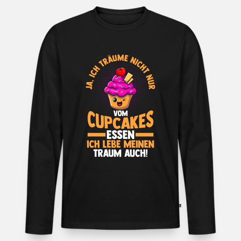 Backen Cupcakes - Männer Premium Bio Langarmshirt - Schwarz