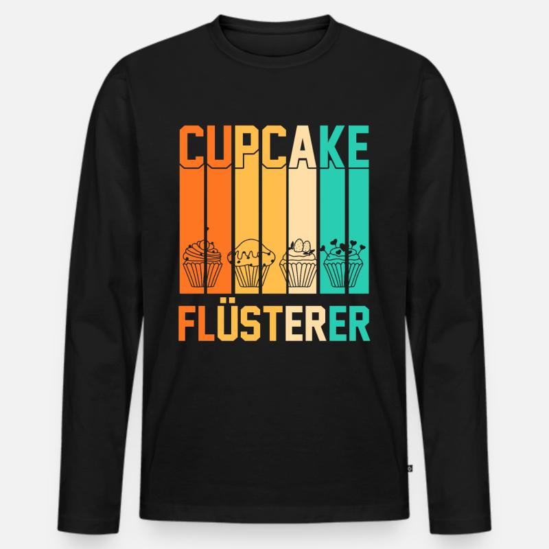 Backen Cupcakes - Männer Premium Bio Langarmshirt - Schwarz