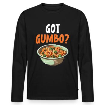 Gumbo-Liebhaber Foodie Louisiana Essen Cajun-Küche - Männer Premium Bio Langarmshirt - Schwarz - Vorne - Nico (187cm)