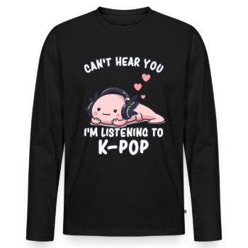 K-Pop KPop Korean Music Axolotl - Men's Premium Organic Long Sleeve Shirt - black - Front - Nico (187cm)