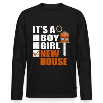 It's A New House - Männer Premium Bio Langarmshirt - Schwarz - Vorne - Nico (187cm)