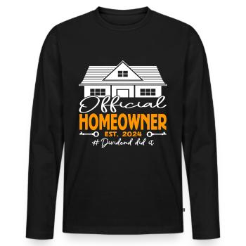 Official Homeowner EST.2024 Dividend - Männer Premium Bio Langarmshirt - Schwarz - Vorne - Nico (187cm)