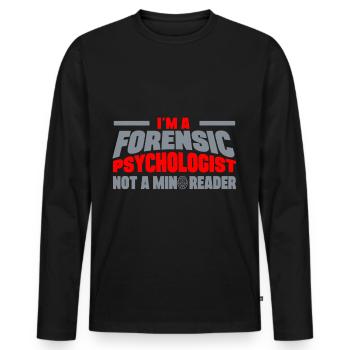 Forensic Psychologist Not A Mind Reader Forensic - Men's Premium Organic Long Sleeve Shirt - black - Front - Nico (187cm)
