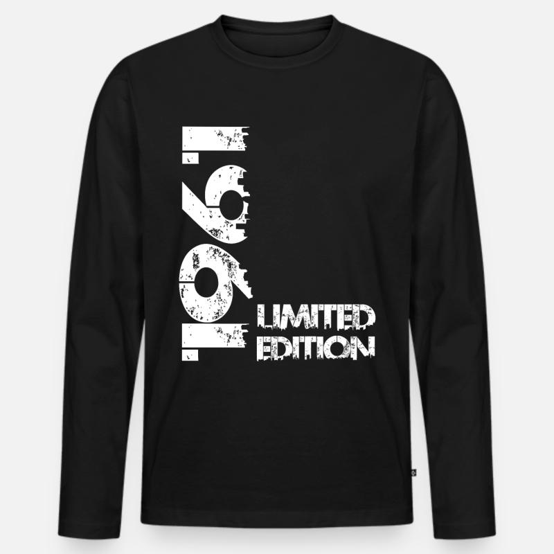 Limited Edition 1961 - Männer Premium Bio Langarmshirt - Schwarz