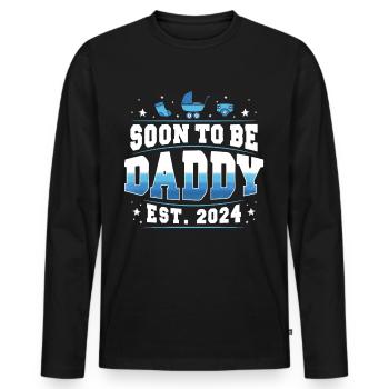 Soon To Be Daddy 2024 - Men's Premium Organic Long Sleeve Shirt - black - Front - Nico (187cm)