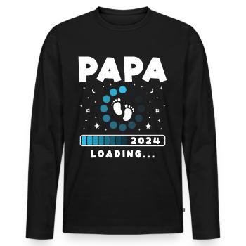 Papa Loading 2024 - Men's Premium Organic Long Sleeve Shirt - black - Front - Nico (187cm)