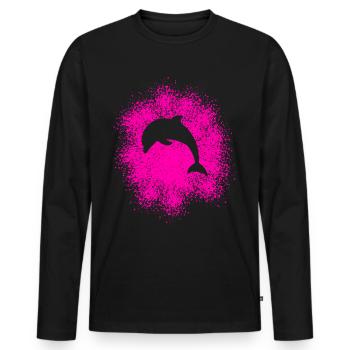 Dauphin - T-shirt manches longues Premium bio Homme - noir - Devant - Nico (187cm)