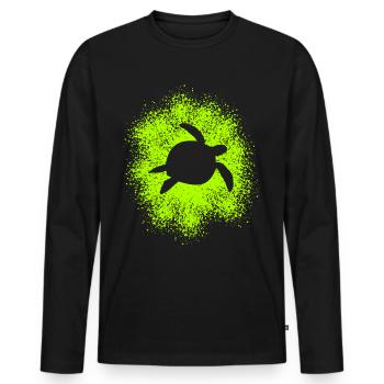 Sea turtle turtle in the ocean - Men's Premium Organic Long Sleeve Shirt - black - Front - Nico (187cm)