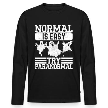 Paranormal Investigator Ghost Hunting - Men's Premium Organic Long Sleeve Shirt - black - Front - Nico (187cm)