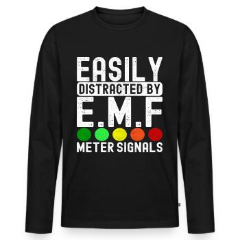 Paranormal Investigator Ghost Hunting - Men's Premium Organic Long Sleeve Shirt - black - Front - Nico (187cm)