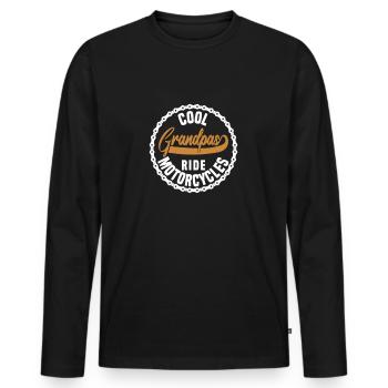 Cool Grandpas Conduisant Moto - T-shirt manches longues Premium bio Homme - noir - Devant - Nico (187cm)