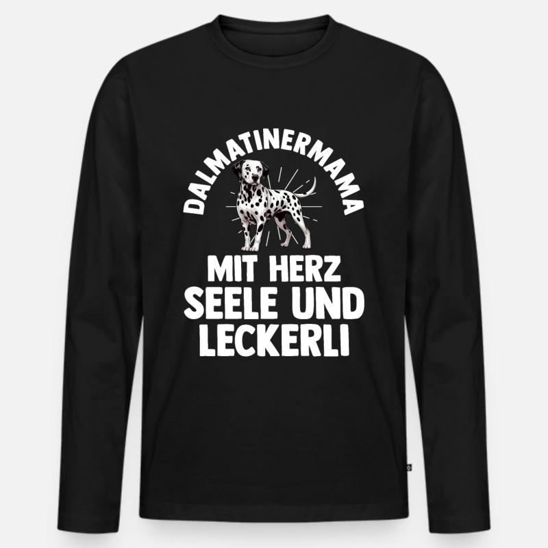 Hund Dalmatiner - Männer Premium Bio Langarmshirt - Schwarz