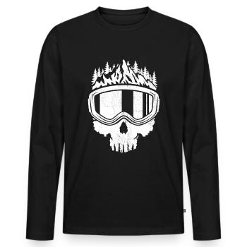 Totenkopf, Ski, Après-ski, Sports d’hiver, Vacances au ski - T-shirt manches longues Premium bio Homme - noir - Devant - Nico (187cm)