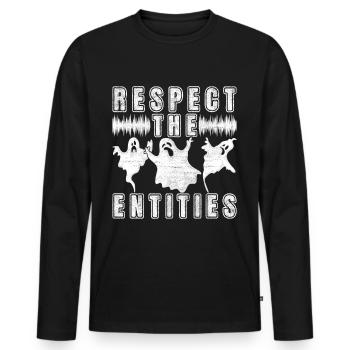 Paranormal Investigator Ghost Hunting - Men's Premium Organic Long Sleeve Shirt - black - Front - Nico (187cm)