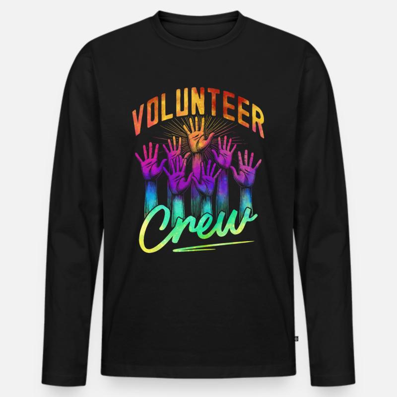 Volunteer Crew - Männer Premium Bio Langarmshirt - Schwarz