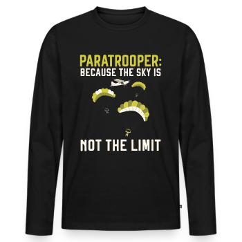Fallschirmjäger Fallschirmspringen Fallschirmsprin - Männer Premium Bio Langarmshirt - Schwarz - Vorne - Nico (187cm)