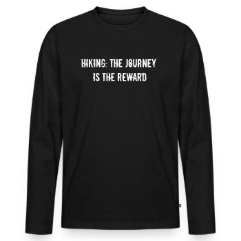 Wandern - Randonnée : le voyage est la récompense - T-shirt manches longues Premium bio Homme - noir - Devant - Nico (187cm)