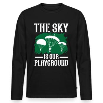 Fallschirmjäger Fallschirmspringen Fallschirmsprin - Männer Premium Bio Langarmshirt - Schwarz - Vorne - Nico (187cm)