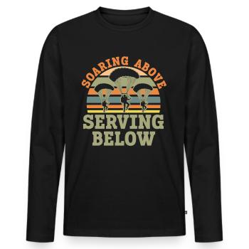 Fallschirmjäger Fallschirmspringen Fallschirmsprin - Männer Premium Bio Langarmshirt - Schwarz - Vorne - Nico (187cm)