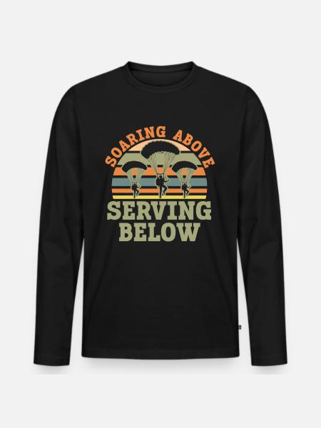 Paratroopers Skydiving Skydiving - Men's Premium Organic Long Sleeve Shirt - black