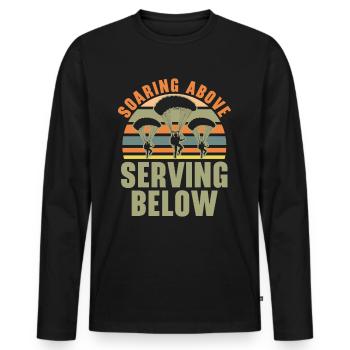 Fallschirmjäger Fallschirmspringen Fallschirmsprin - Männer Premium Bio Langarmshirt - Schwarz - Vorne - Nico (187cm)