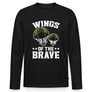 Fallschirmjäger Fallschirmspringen Fallschirmsprin - Männer Premium Bio Langarmshirt - Schwarz - Vorne - Nico (187cm)