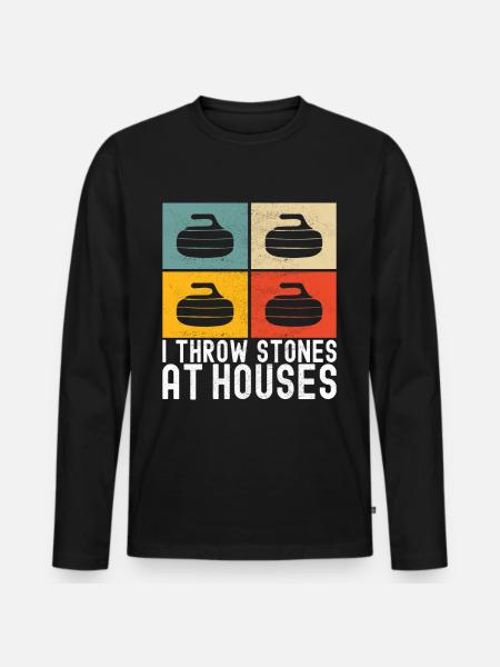 Curling Curling Players - Men's Premium Organic Long Sleeve Shirt - black