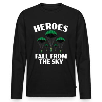 Fallschirmjäger Fallschirmspringen Fallschirmsprin - Männer Premium Bio Langarmshirt - Schwarz - Vorne - Nico (187cm)