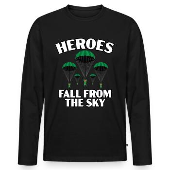 Fallschirmjäger Fallschirmspringen Fallschirmsprin - Männer Premium Bio Langarmshirt - Schwarz - Vorne - Nico (187cm)