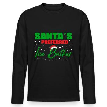 Baignade sur glace Les cadeaux de baigneur de glace préférés du Père Noël - T-shirt manches longues Premium bio Homme - noir - Devant - Nico (187cm)