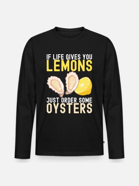 Oysters Oyster Lovers - Men's Premium Organic Long Sleeve Shirt - black