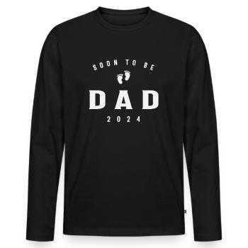 Soon to Be Dad 2024 Promoted to Dad Est 2024 - Men's Premium Organic Long Sleeve Shirt - black - Front - Nico (187cm)