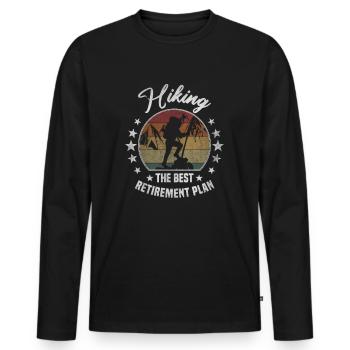 Best Retirement Plan Wandern Rente - Männer Premium Bio Langarmshirt - Schwarz - Vorne - Nico (187cm)