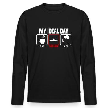 Mein perfekter Tag Kajak Kanu - Männer Premium Bio Langarmshirt - Schwarz - Vorne - Nico (187cm)